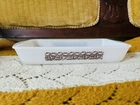 Vintage Retro Glasbake Mushroom Milk Glass Baking Dish