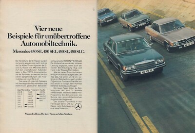 1973 Mercedes-Benz 450 SE (W116) and SLC - Advertising Advert Original Ad