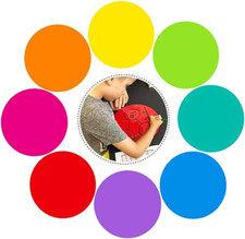 8 Pack 11" Dry Erase Dots - Colorful Vinyl Circle for Teaching  School Training