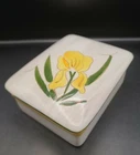 Vintage Stangl Terra Rose Yellow Iris #3761 Cigarette/Trinket Box With Lid