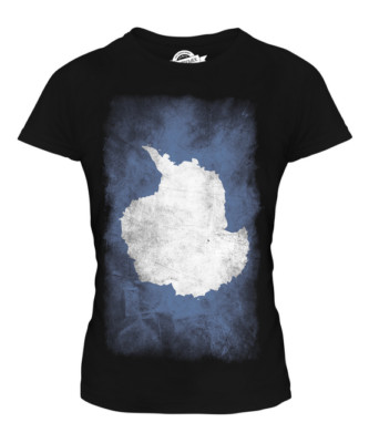 ANTARTICA FADED FLAG LADIES T-SHIRT TEE TOP FOOTBALL GIFT SHIRT CLOTHING JERSEY