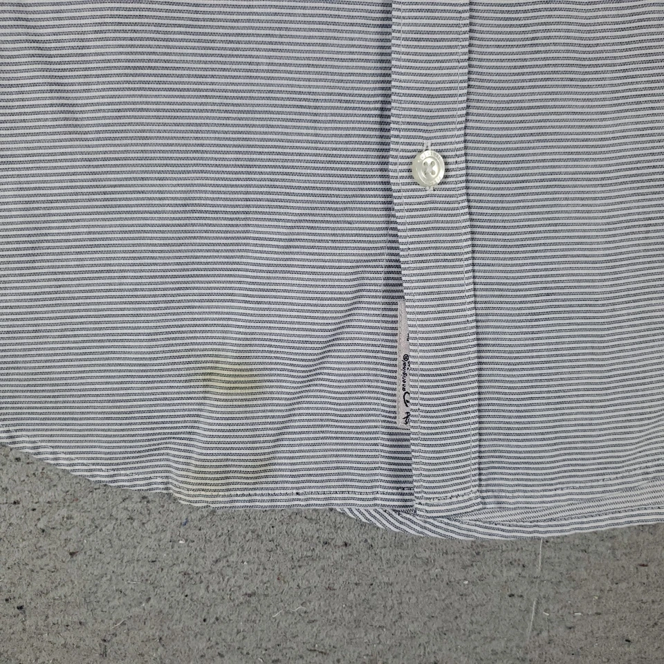 Penguin Shirt Mens Size Small Blue Striped Button Up Short Sleeve * - Image 3 of 4