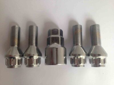 M14 x 1.5, 25mm Tapered Seat Alloy Wheel Locking bolts. Set of 4