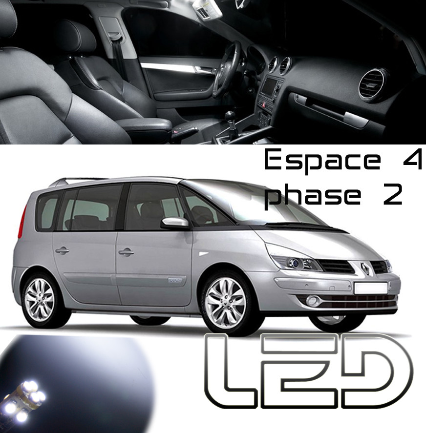 Ampoules LED Renault Espace 4 PH2 pack 16 pièces blanc pur haute luminosité