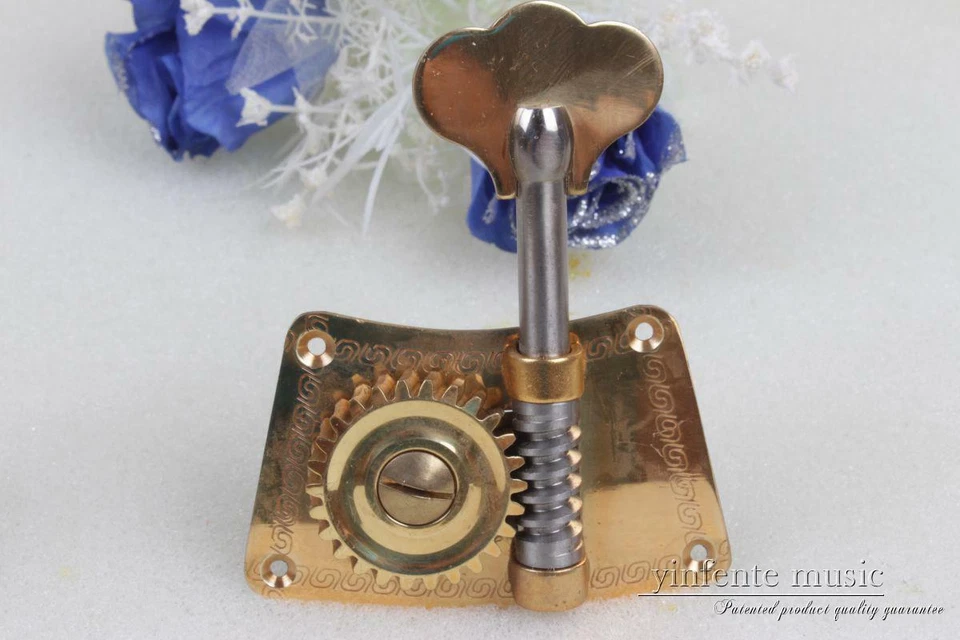 Nuevas clavijas de bajo vertical clavijas de metal tamaño 3/4 4/4 rueda grande clavija de bajo doble latón Foto 4 de 4