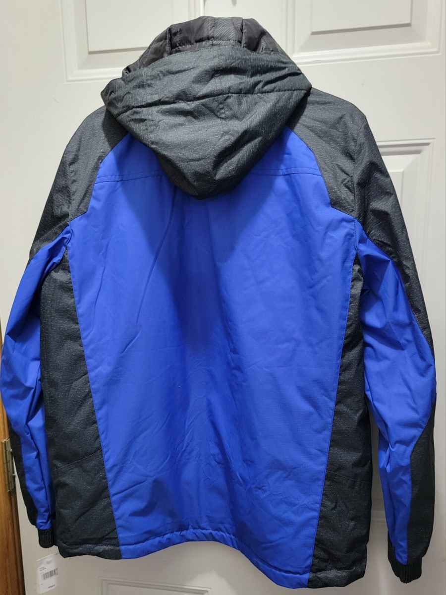 ZeroXposur Coat Mens Large Blue Insulated Hooded Snow Rain Jacket