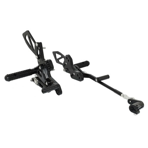 Black Adjustable Rearset Footrests Pedal For HONDA CB650R CBR650R CB650F CBR650F - Picture 4 of 6