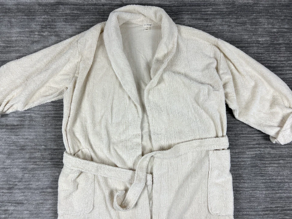 Bata J Crew para mujer 6 marfil larga 100 % algodón chenilla Australia Foto 2 de 4