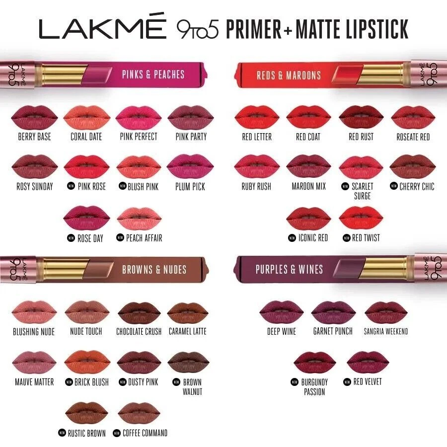 Shades of lakme 9 sale to 5 lipstick