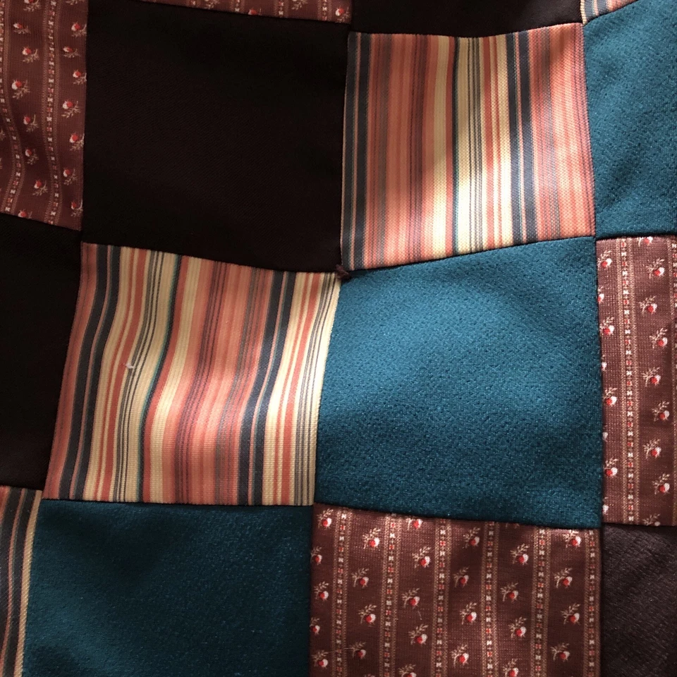 De Colección 78” Edredón Tamaño Completo Lodge con Patrón de Retazos Retro Años 70’s Manta Colores Foto 2 de 4