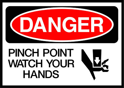 Pinch Point Watch Your Hands Danger OSHA / ANSI LABEL DECAL STICKER