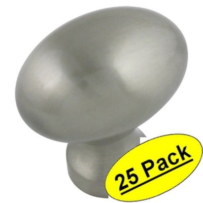 *25 Pack* Cosmas Cabinet Hardware Satin Nickel Large Oval Cabinet Knobs #6022SN
