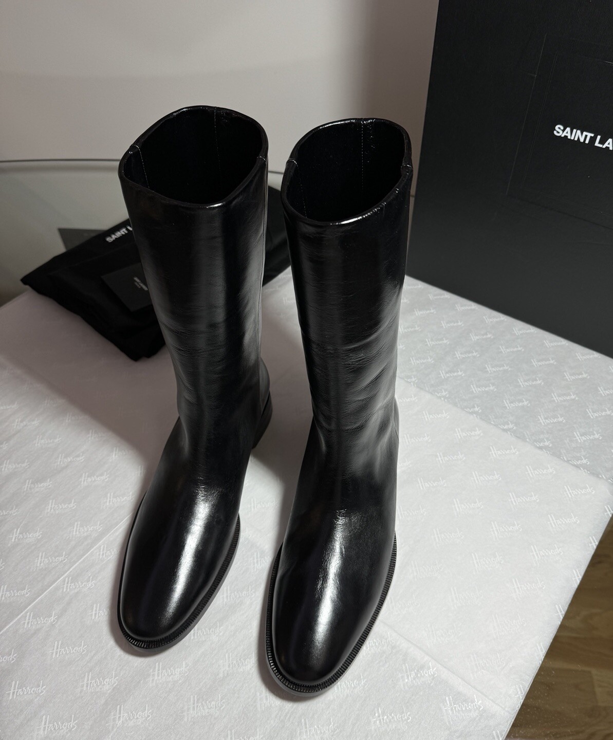 Scarpe stivali Saint Laurent uomo YSL MATT 25 taglia 41 UK 7 RP 1150 NUOVI CON SCATOLA