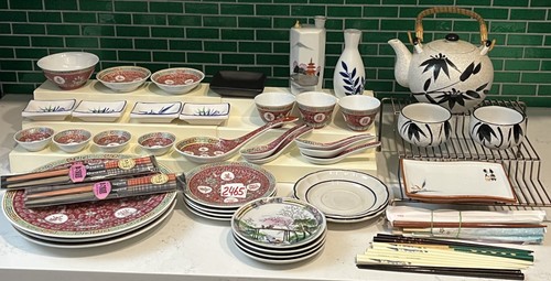 40 Assorted Chinese (20 Mun Shou) & Japanese Dishes + 10 Sets Fancy Chop-Sticks - Picture 23 of 24