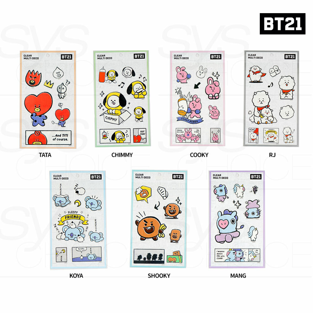 BTS BT21 Official Authentic Goods Multi Deco Stickers 7SET