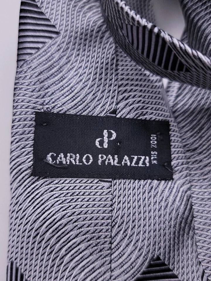 Corbata Formal Carlo Palazzi Niños 50"Lx3"W Plateada Cuello Corbata Foto 3 de 4