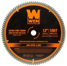 WEN BL1200 12" 100-Tooth Carbide-Tipped Ultra-Fine Finish Professional Saw Blade