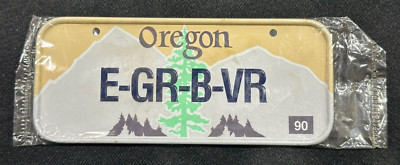 NEW Vintage Oregon E-GR-B-VR Bicycle License Plate 1990 - Mini Bike Cereal NIP