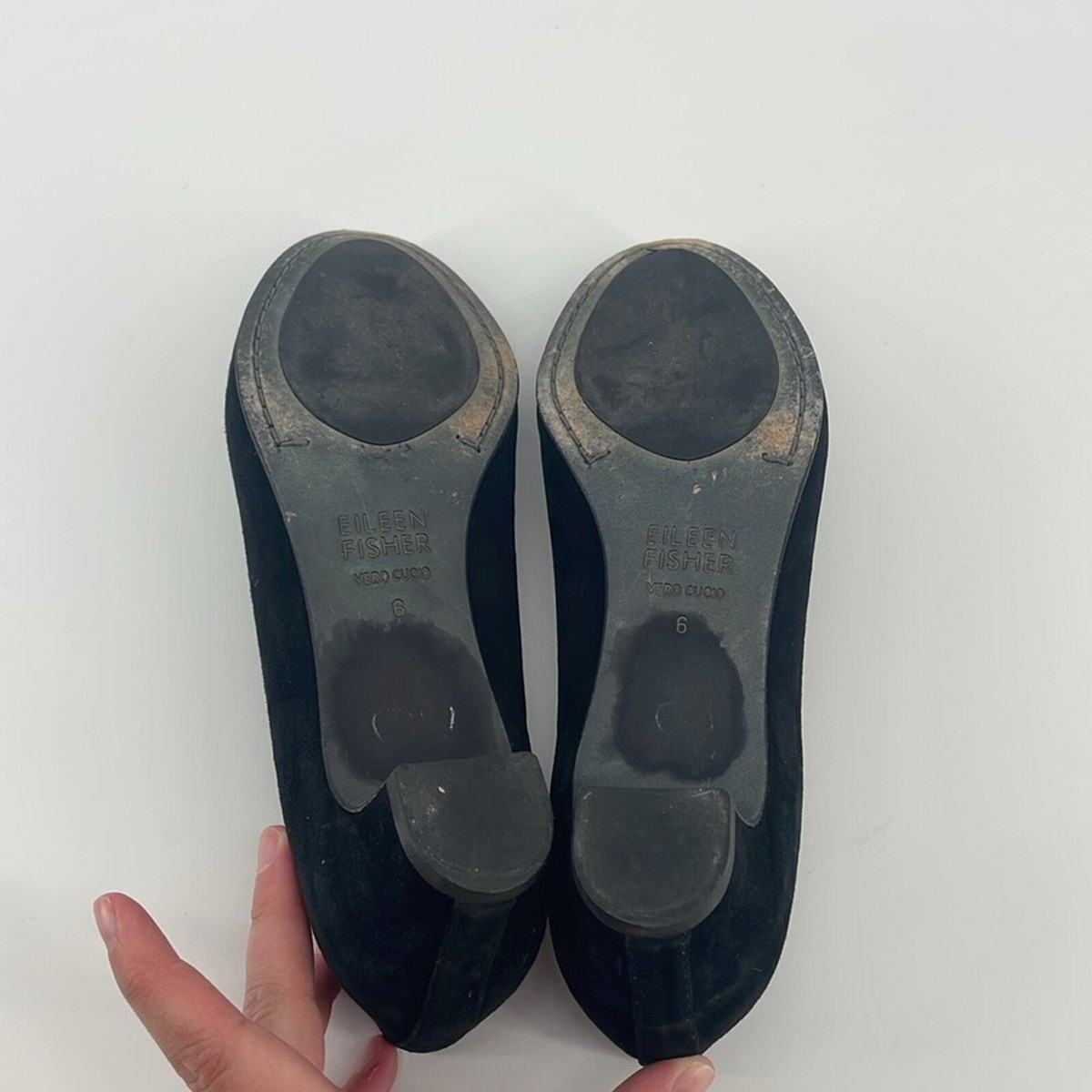 Eileen Fisher Suede Heels in Black 6 A17 View 6