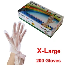 200 PCS Clear SunnyCare TPE Food Service Gloves, Powder Free (Non Vinyl Latex)XL