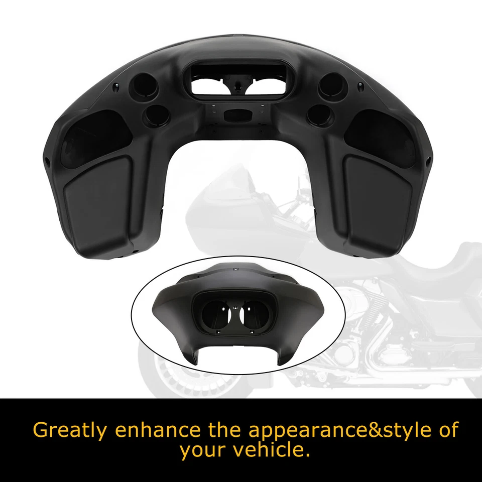 Carenado interior exterior del faro delantero para Harley Road Glide 1998-2013 negro mate Foto 3 de 4