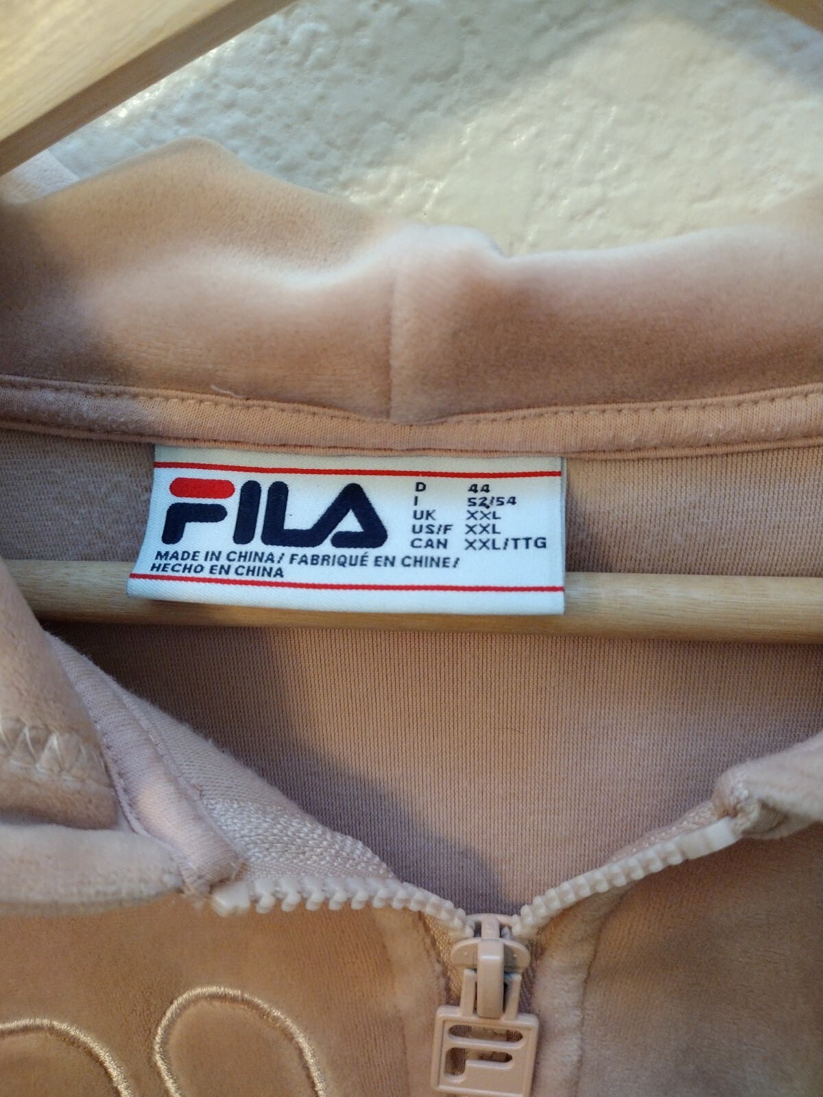 Felpa con cappuccio vintage FILA da donna taglia XXL velluto quarto cerniera pullover Y2K Athleisure