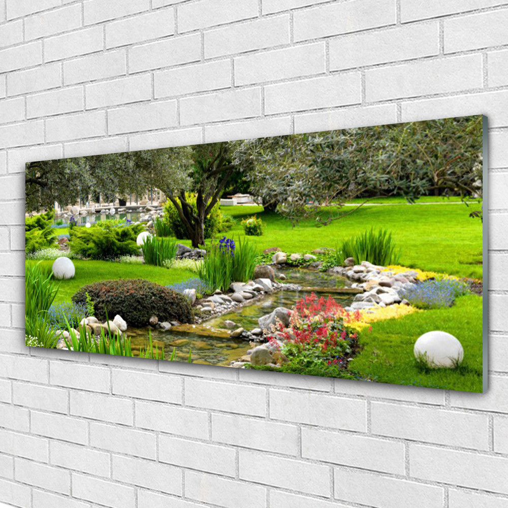 Tableau acrylique nature 125x50 cm pour illuminer un salon sombre
