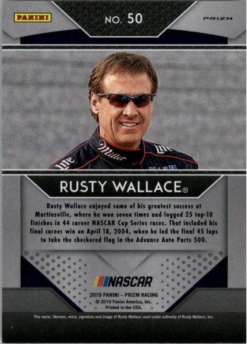 2019 Panini Prizm Prizms Flash #50 Rusty Wallace - NM-MT - Picture 2 of 2