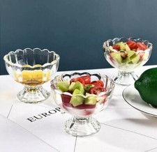 6 x Ice Cream Sundae Glasses Dessert Bowls Stemmed Footed Trifle Pudding Glasses
