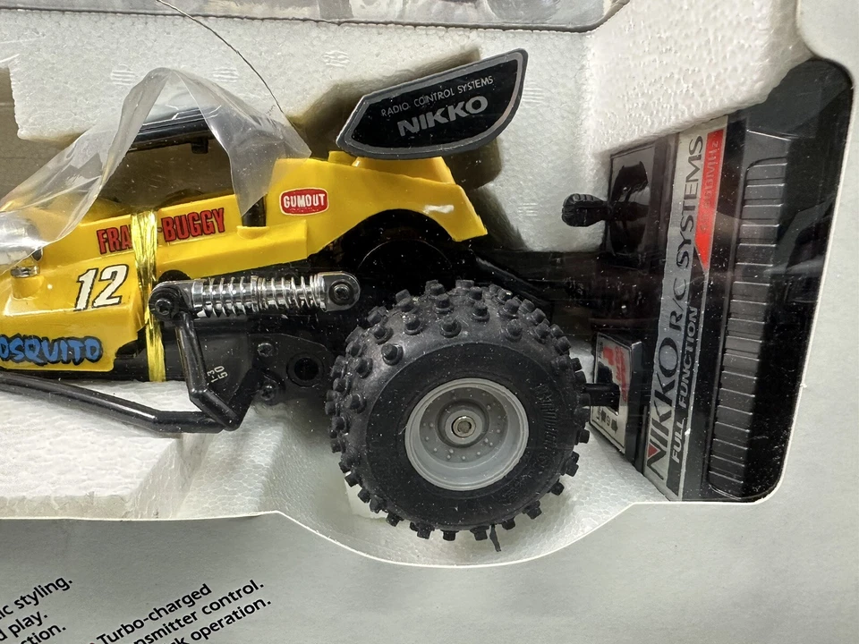 RARE NEW IN BOX NIKKO MOSQUITO Frame Buggy RC Car 1985 1/14 Scale #14084 Yellow - Image 4 of 4