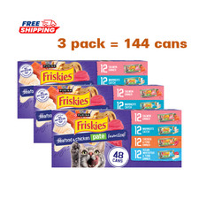 3 Pack, Friskies  Seafood  Chicken Pate Adult Cat Wet Food-Variety, 5.5 Oz,48ct