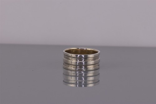 Sterling Silver 8mm Triple Stacked Band Ring 925 Sz: 6