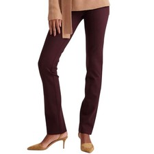 New Quince Petite Small 28" Ultra-Stretch Ponte Straight Leg Pant Burgundy