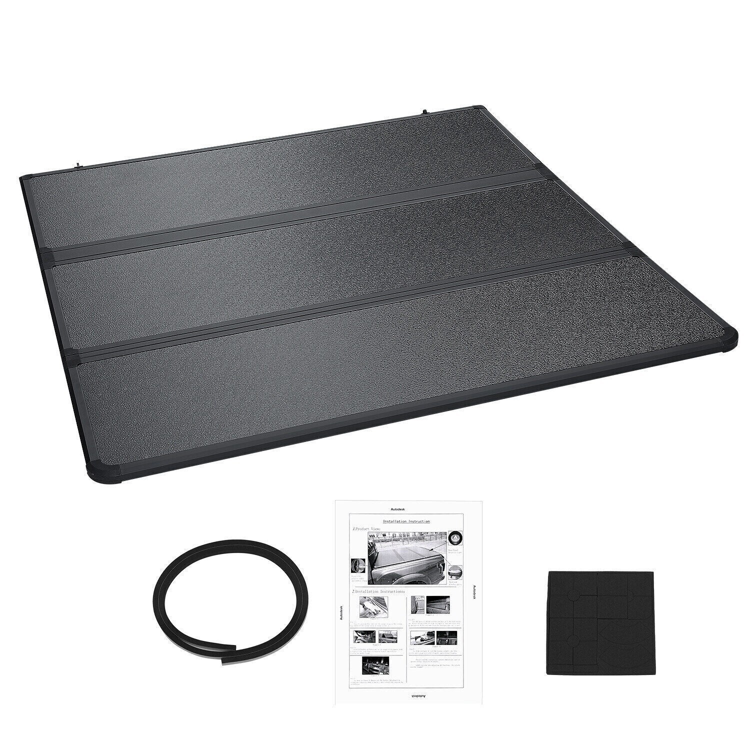 4.5ft Bed Tonneau Cover Hard Tri-Fold For 2022-2024 Ford Maverick Waterproof Wmg