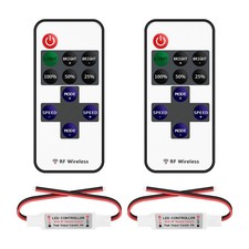 2 Pack 11 Key RF Mini Wireless Remote Controller with DC 5-24V for 3528 5050 ...