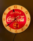 Vintage 1930s Coca-Cola Lighted Wall Clock Silhouette Girl Glass Face WORKS
