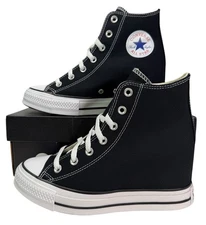 Converse Chuck Taylor All Star Wedge Platform Shoes A11909C BLACK Women's 8