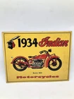 Vintage 1934 Indian Motorcycle Tin/Metal Sign Reproduction W/ Hole 14” X 11”