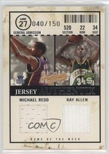 2004 Fleer Authentix Jersey Game of the Week /150 Michael Redd Ray Allen HOF ms9