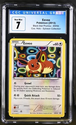 EEVEE BW94 BLACK STAR PROMOS POKEMON CGC 7 NEAR MINT (New Label 7.5)