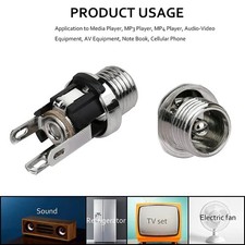 DC Power Supply Metal Jack Socket Female Panel Mount Connector 5.5 x 2.1mm