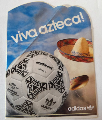 Werbe-Aufkleber adidas viva azteca! Mexico´86 Fußball-Weltmeisterschaft 1986