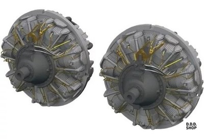 1/48 B-25J Motor 2 Stück für HK Modell Brassin Serie Detail Up P Plastikmodell