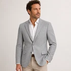 Men Suitsupply Blazer Lazio Grey Pure Wool Vitale Barberis 26 EU52S UK/US42S