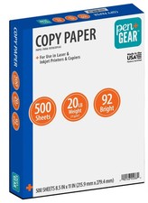 Pen Gear Copy Paper, 8.5" x 11", 20 lb, White, 500 Sheets