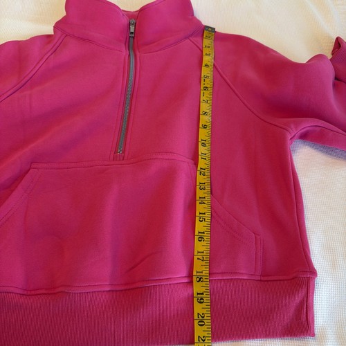 AUTOMET Womens Sweatshirt Half Zip Cropped Pullover Fleece Quarter XS Pink NWT - Afbeelding 14 van 17
