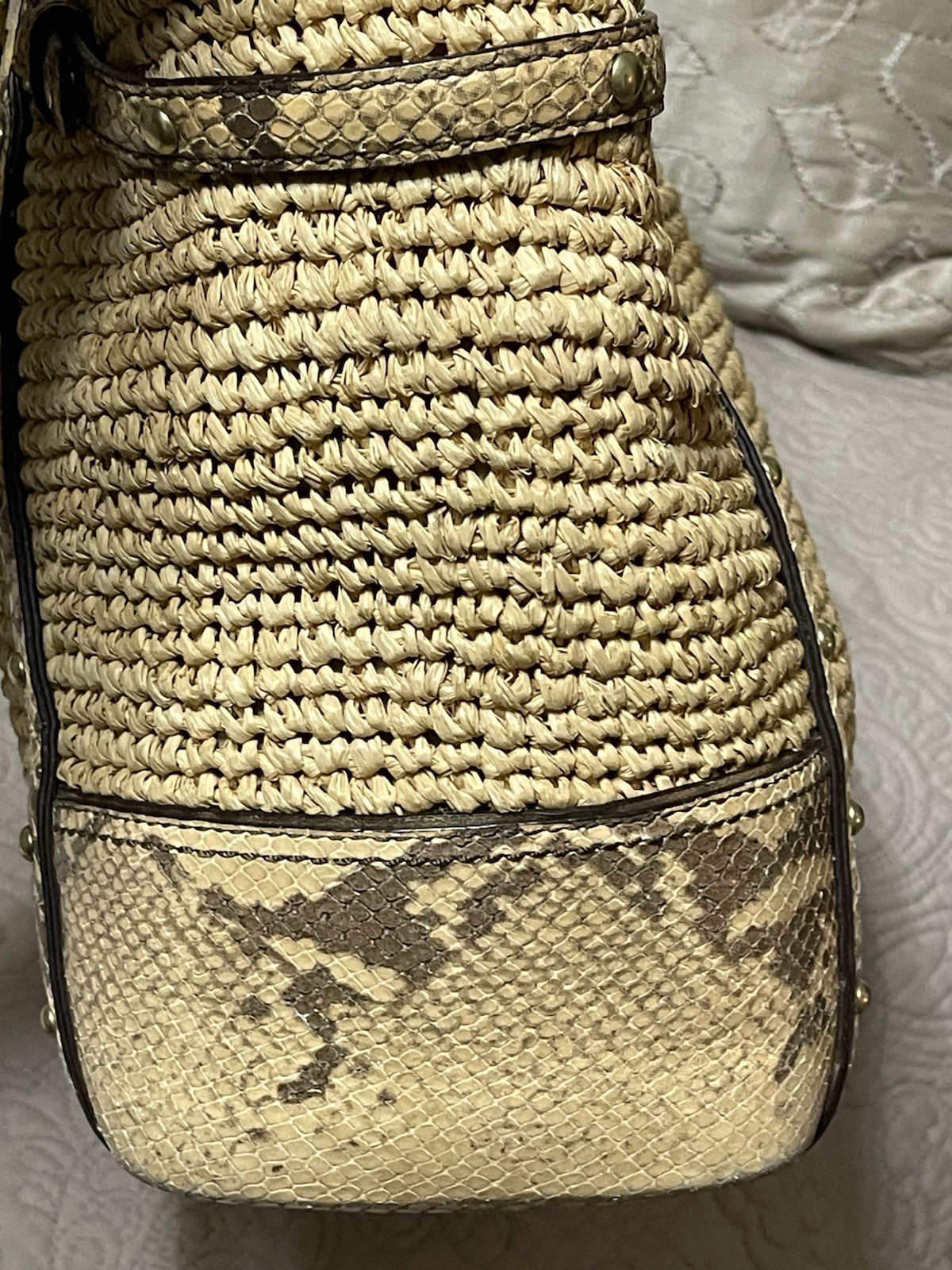 Coach Python Straw Natalie Tote 2010 - image 4