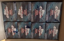 2025 Topps Chrome NFL Football Blaster Value Box Lot of 8 Sealed Boxes In Hand
