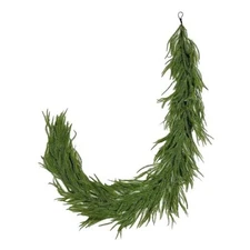 6FT Real Touch Norfolk Pine Green Artificial Christmas Garland Faux Greenery 