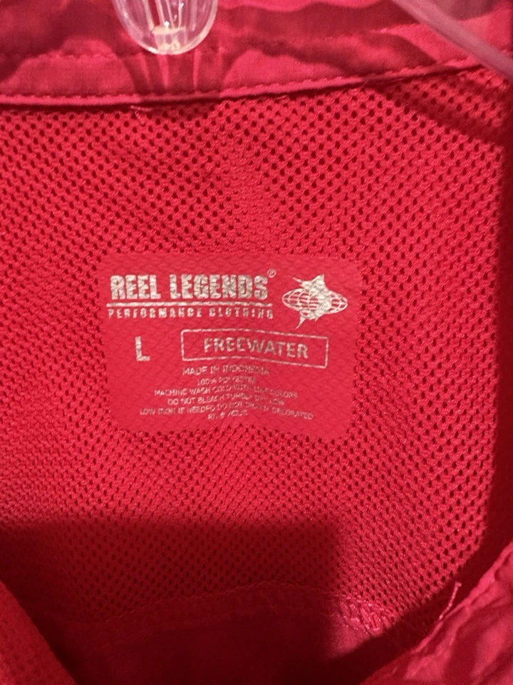 Túnica polo de pesca Reel Legends Performance rosa água livre sem mangas grande - Imagem 3 de 3